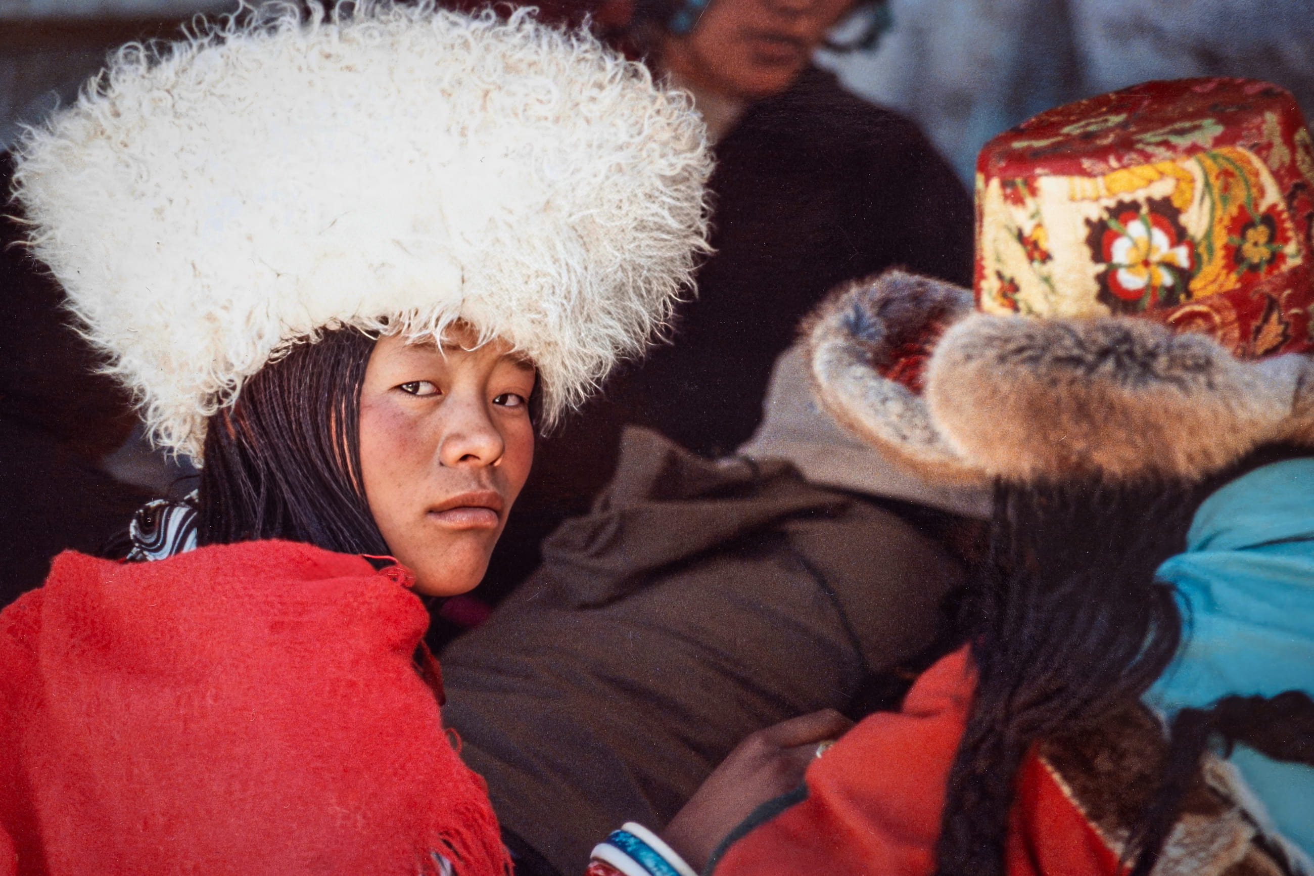 Tibetan woman fur hat